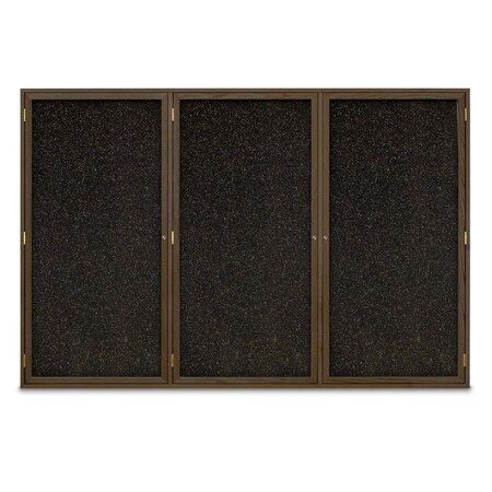 United Visual Products Sliding Door Indoor Enclosed Corkboard, 7 UV9027ACS-SATIN-KEYLIME